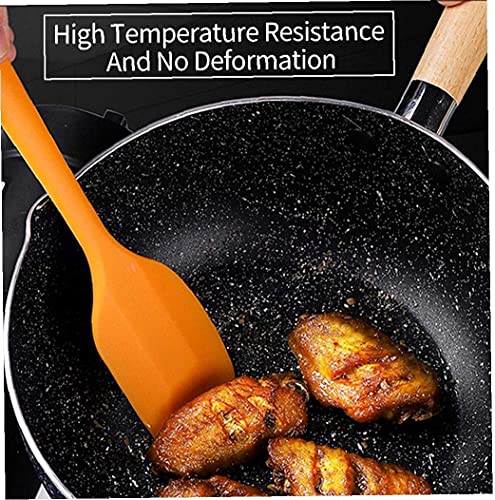 Image of Silicone Spatula Set Silicone Kitchen Utensils Set with Basting Pastry Silicone Brush Heat Resistant Non-Stick, for Cooking Baking Cake Decorating, Rubber Spatula Turner Spoonula, 5 (Orange)