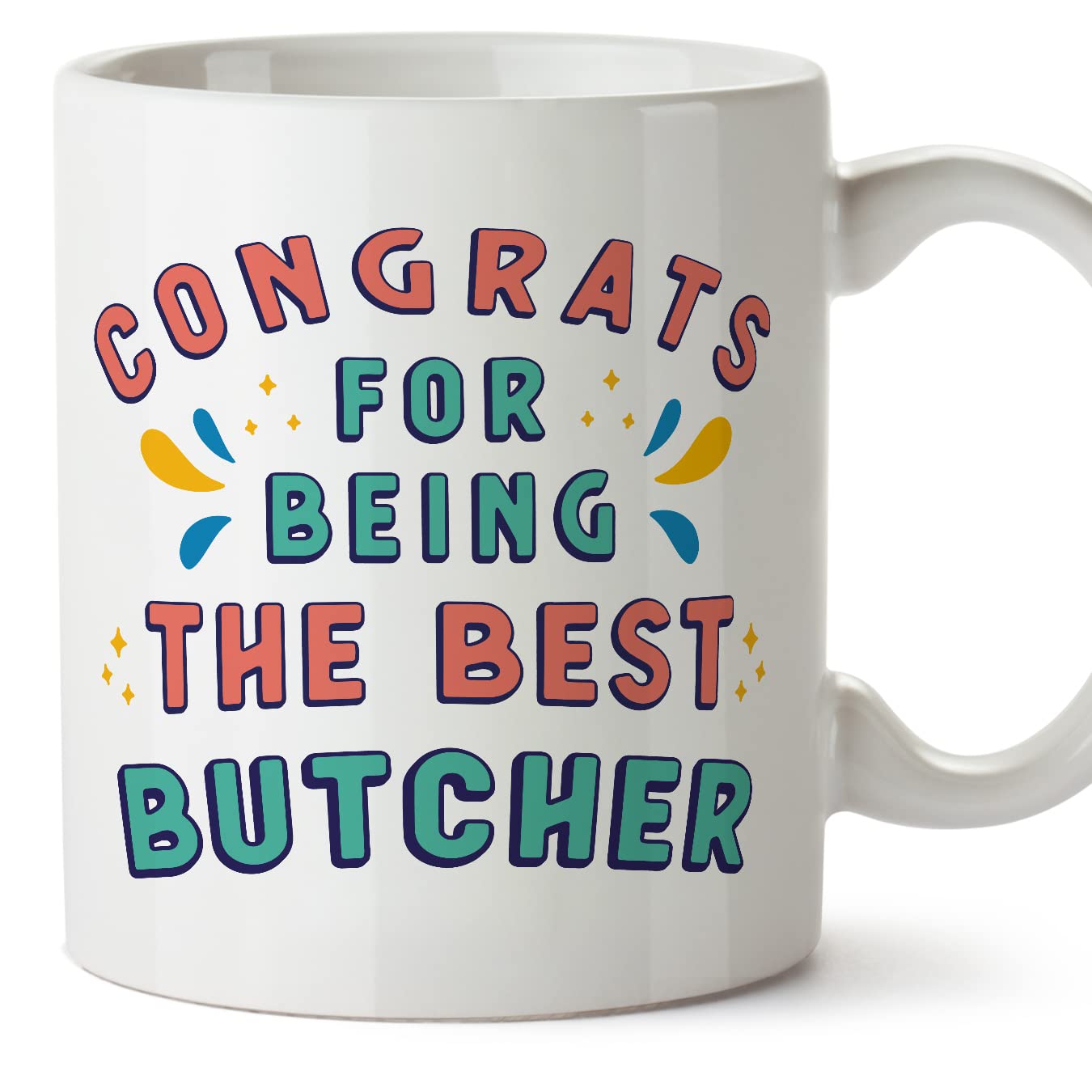 MUGFFINS Butcher Mug - in English - Congrats for Being The Best - Funny Gift for Colleagues - Ceramic 11oz Mug