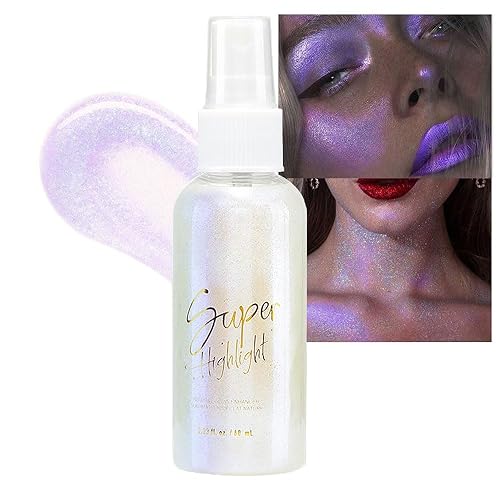 BINGBRUSH Luminizador hidratante facial y corporal, maquillaje iluminador líquido, iluminador de brillo ligero, líquido plateado suave brillo (2.1
