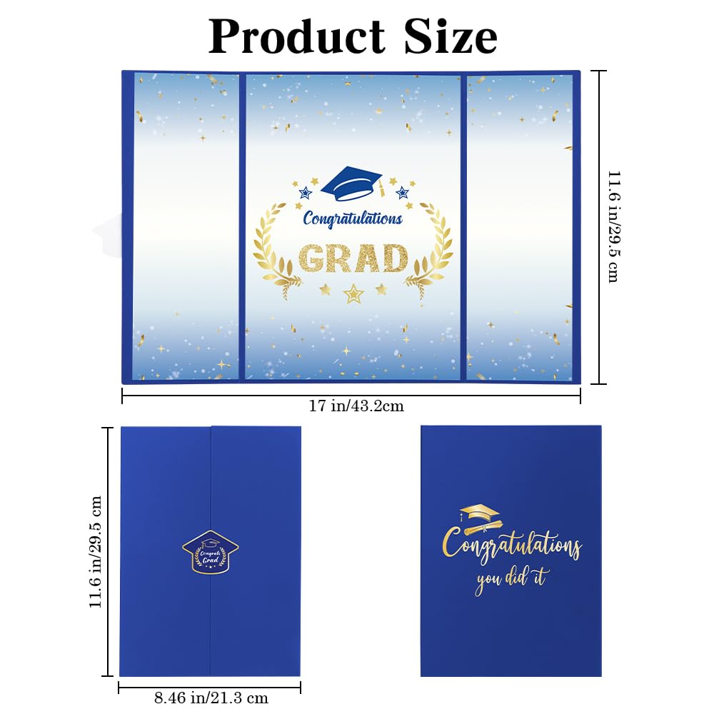 Graduation Guest Book Party Decorations-Blue Gold Graduation Guest Book Alternative Graduation Signature Congrats for 2025 College High School Graduation Party Decorations Unique Graduation Gifts