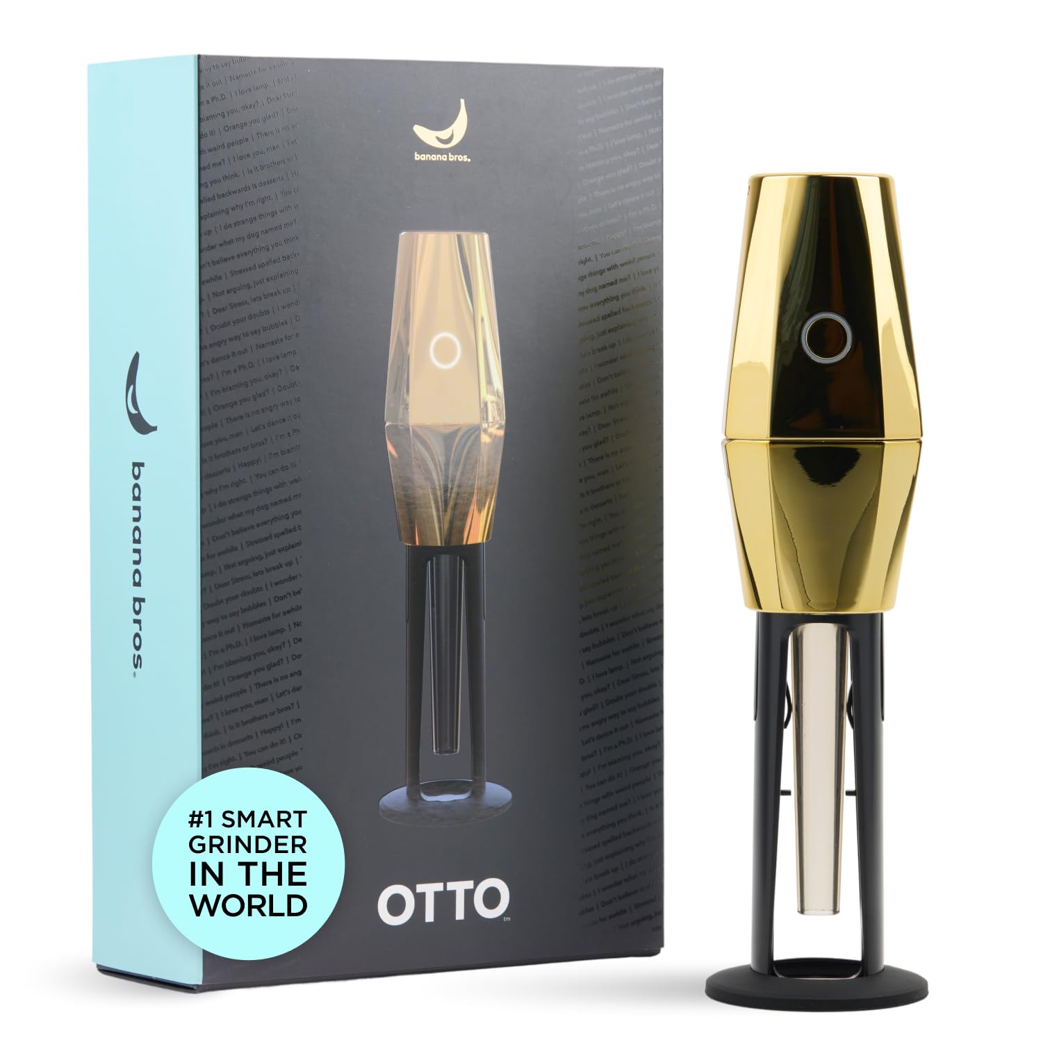 BANANA BROS Smart Herb and Spice Grinder - Gold OTTO by Banana Bros with Pollen Catcher - Gold