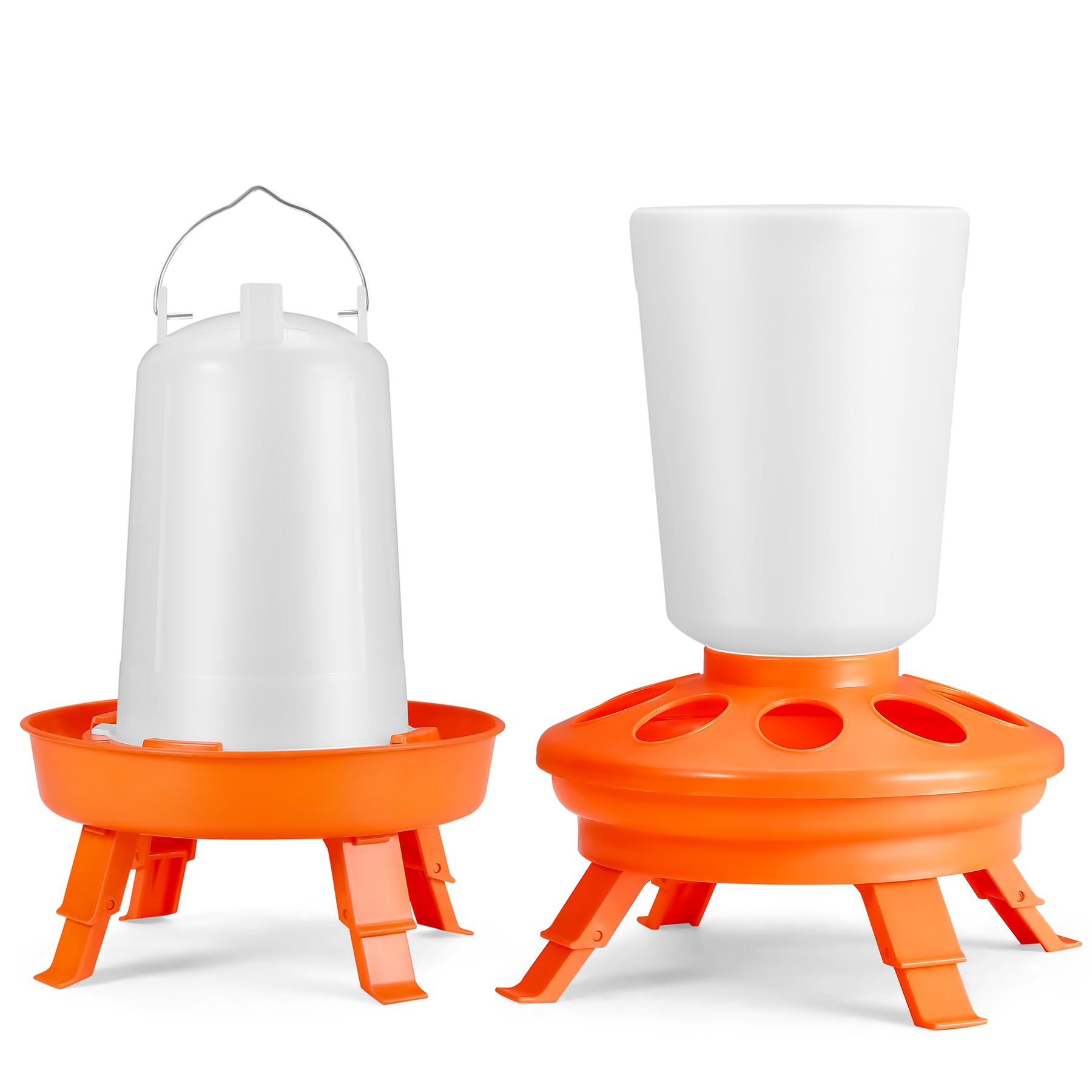 Chick Feeder and Waterer Supplies Kit,3.8LB Small Chick Feeder, 0.4Gal Baby Chicken Waterer,3 Adjustable Heights,Baby Chick Starter Kit for Brooder,Duckling Quail Hanging Poultry Feeder 2 pack 