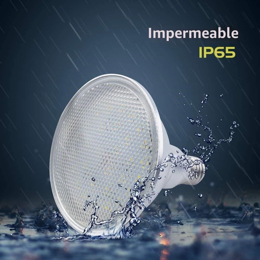 Allesgute PAR38 Led E27 Foco Reflector Bombilla 15 W Blanco CáLido Resistente Al Agua IP65 180 Grados No Regulable - Para Focos De JardíN Focos De Tierra, 2pcs.