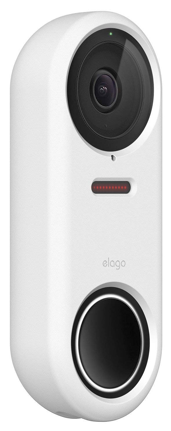 elago Silicone Case Designed for Google Nest Hello Doorbell Cover (Wired) [White] - Full Protection, Night Vision Compatible [US Patent Registered]