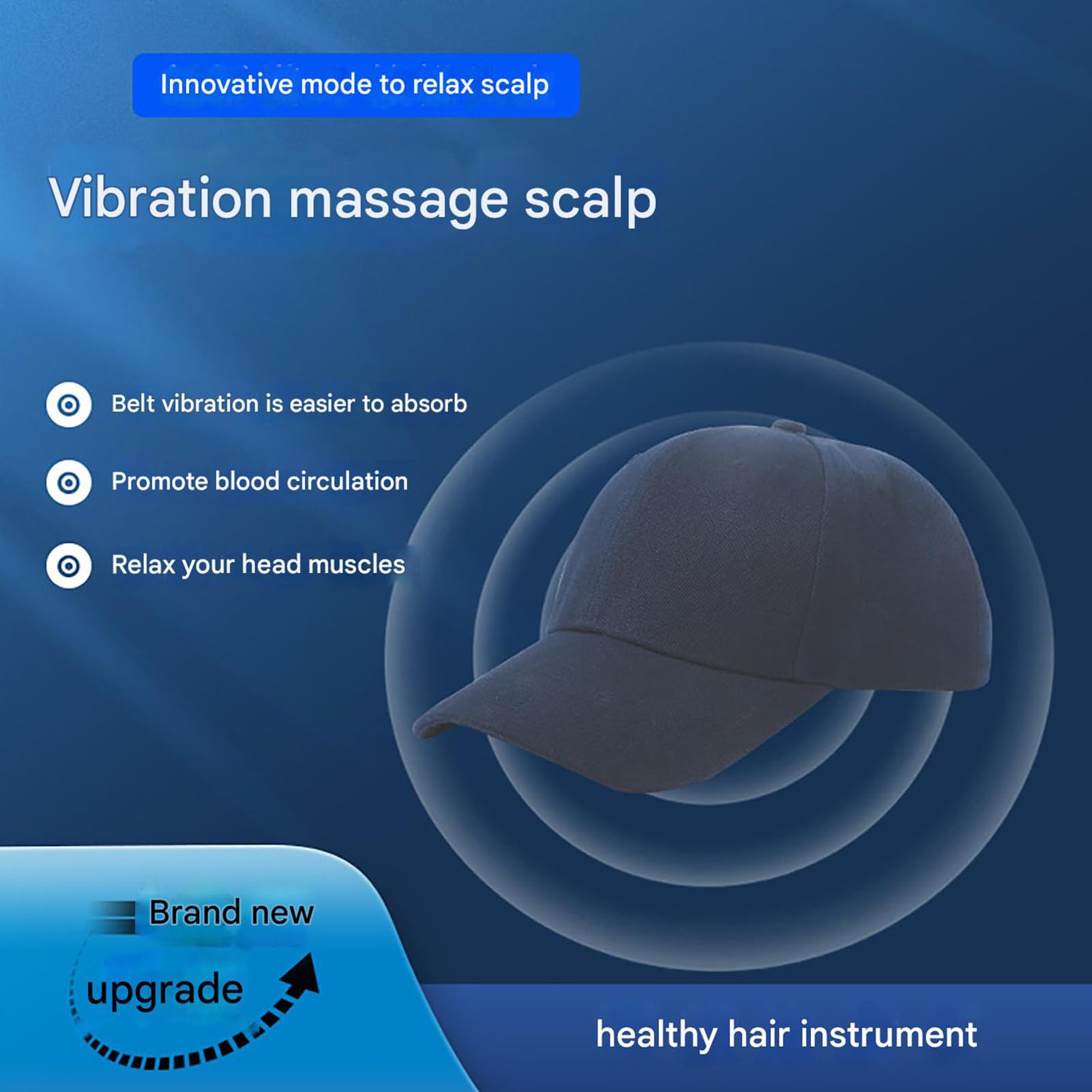 GOURIXIN Terapia de luz roja para el Crecimiento del Cabello, Gorro de Masaje capilar portátil con luz roja, Gorro infrarrojo de 630 nm/470 nm/650 NM, batería de 1200 mAh, 70 LED
