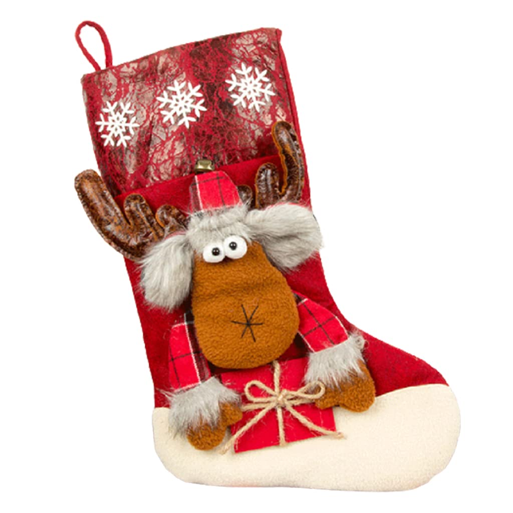 carotoe Christmas Stockings Big Stockings for Kids Decor Home Ornament Holiday Party Supplies, 3, Santa/Snowman/Elk Christmas Hanging Socks