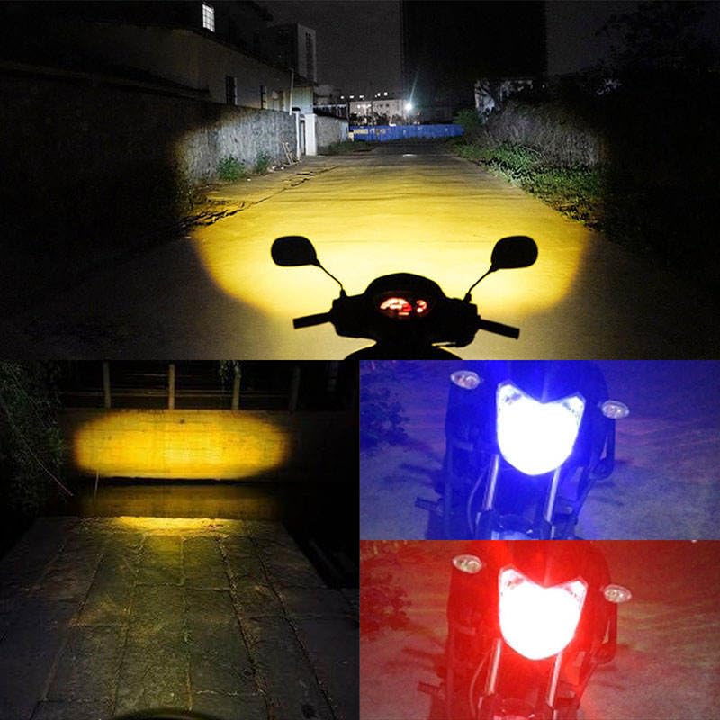 Image of LIU HJG H4 LED Headlight Bulb 20W Waterproof Police Style Multi Color Light for Bikes & Cars, High Brightness White Yellow Red Blue Universal (1 piece)