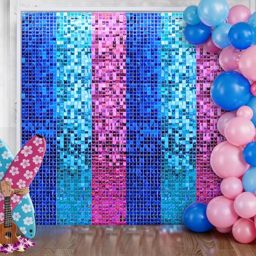 Bupelo Hawaiian Luau Shimmer Wall Backdrop 24 Pzas miniatura 1