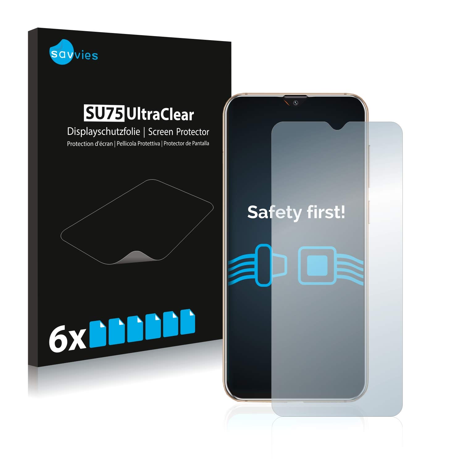 Savvies 6 Pellicole Protettive Per Cubot X20 Pro | Trasparenti SU75 | Antigraffio E Anti-impronta | Facili Da Applicare Senza Bolle - 3