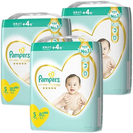 Amazon テープ Sサイズ パンパース オムツ はじめての肌へのいちばん 4 8kg 240枚 80枚 3パック ケース品 パンパース ドラッグストア
