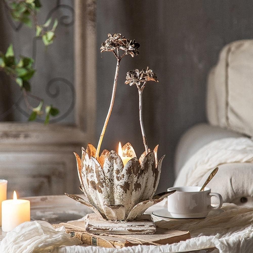 Amazon.co.jp: テーパーキャンドル用錬鉄製燭台ホルダー、レトロ