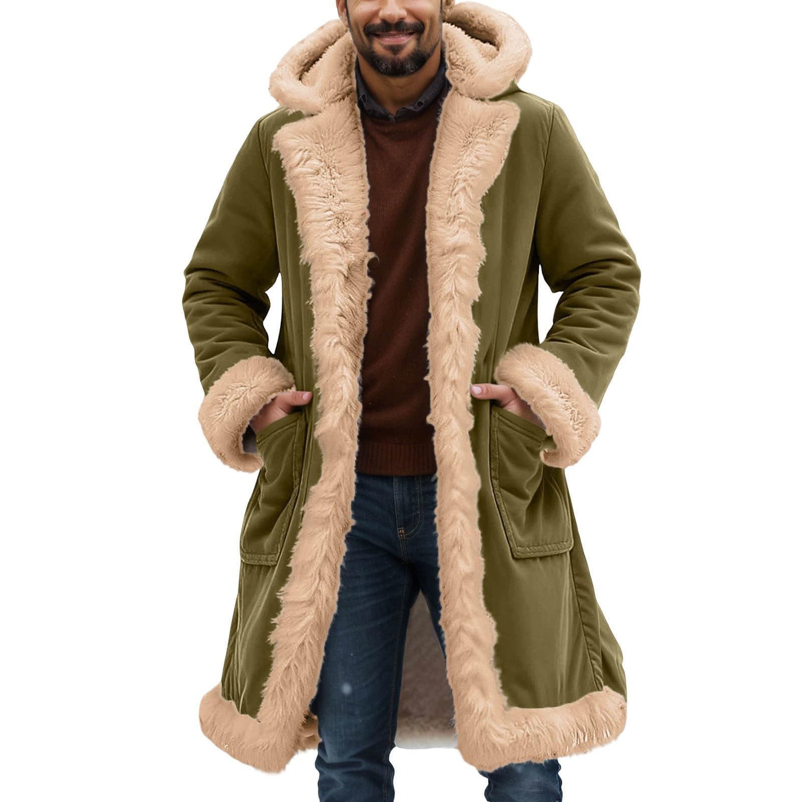 Générique Blouson Homme Hiver Moto Manteau Long Vestes De Sport Manteaux D'hiver Parka Blousons Chaud Veste Polaire Travail Vetement Bombers Zippé Mens Fashion Ski Cardigan Aviateur Mi Saison