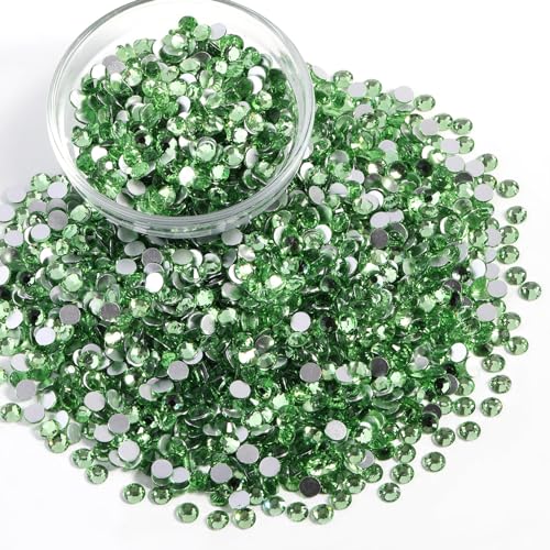 Image of Beadsland Flat Back Crystal Rhinestones Bulk, Peridot, SS20, 14400pcs | Flatback Glass Gems for Nails Crafts Clothes DIY Decoration, Glue Fix, 4.6-4.8mm,Light Green