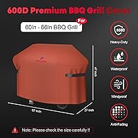 Vista 36 de Comnova - Cubierta para parrilla de 55 pulgadas, cubierta de gas 600D para parrilla al aire libre, resistente e impermeable, Weber, Char-Broil