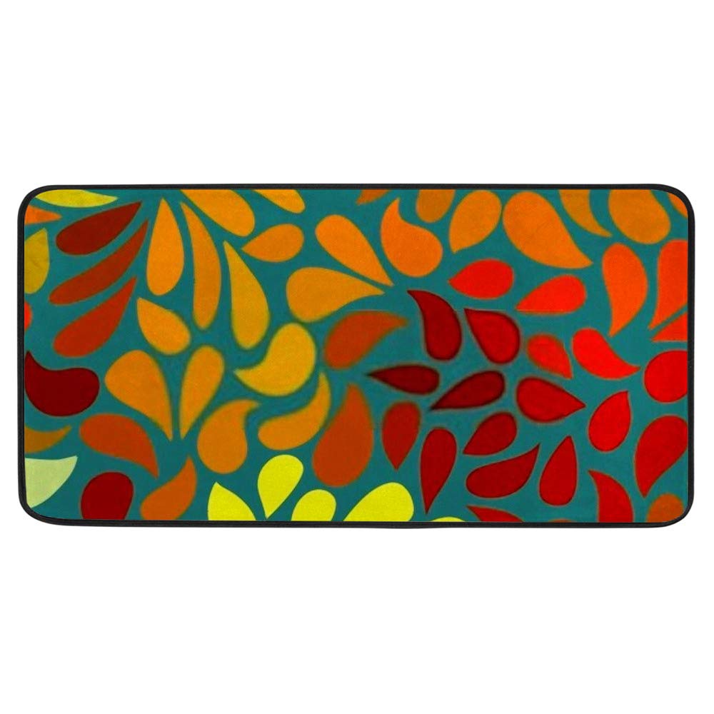 Tapis de cuisine antidérapant géométrique multicolore 99 x 51 cm lavable
