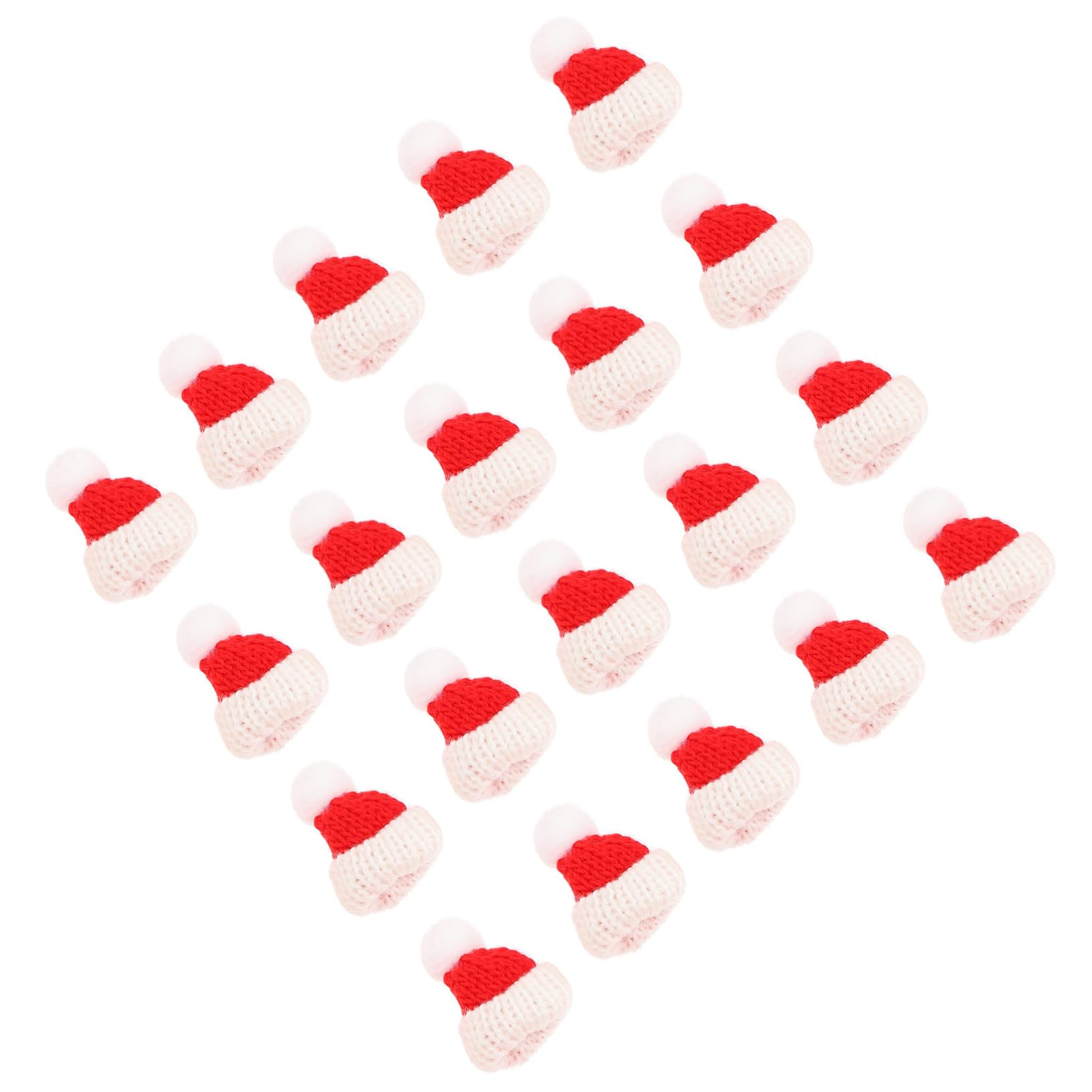 jojofuny 20 Piezas Mini Gorro Navideño Gorros De Arbol De Navidad Tejer Sombreros De Muñecas Mini Sombreros De Navidad Decoraciones Para Árboles De Navidad Horquilla Hilo Árbol De Navidad