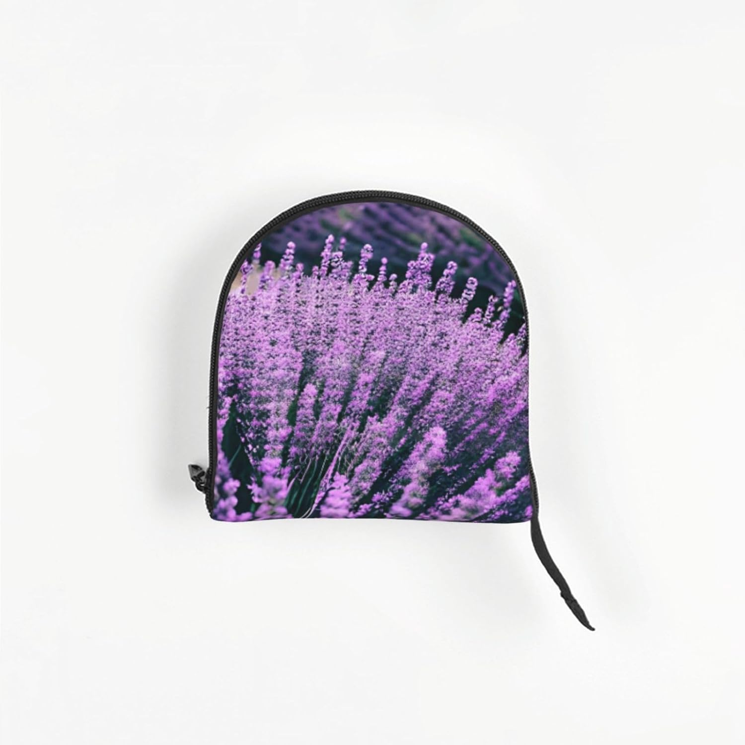 Purple Lavender Print Portable Foldable Shoulder Bag for Travel,with Collar Hook and Handle Pad,Cute Stylish Design