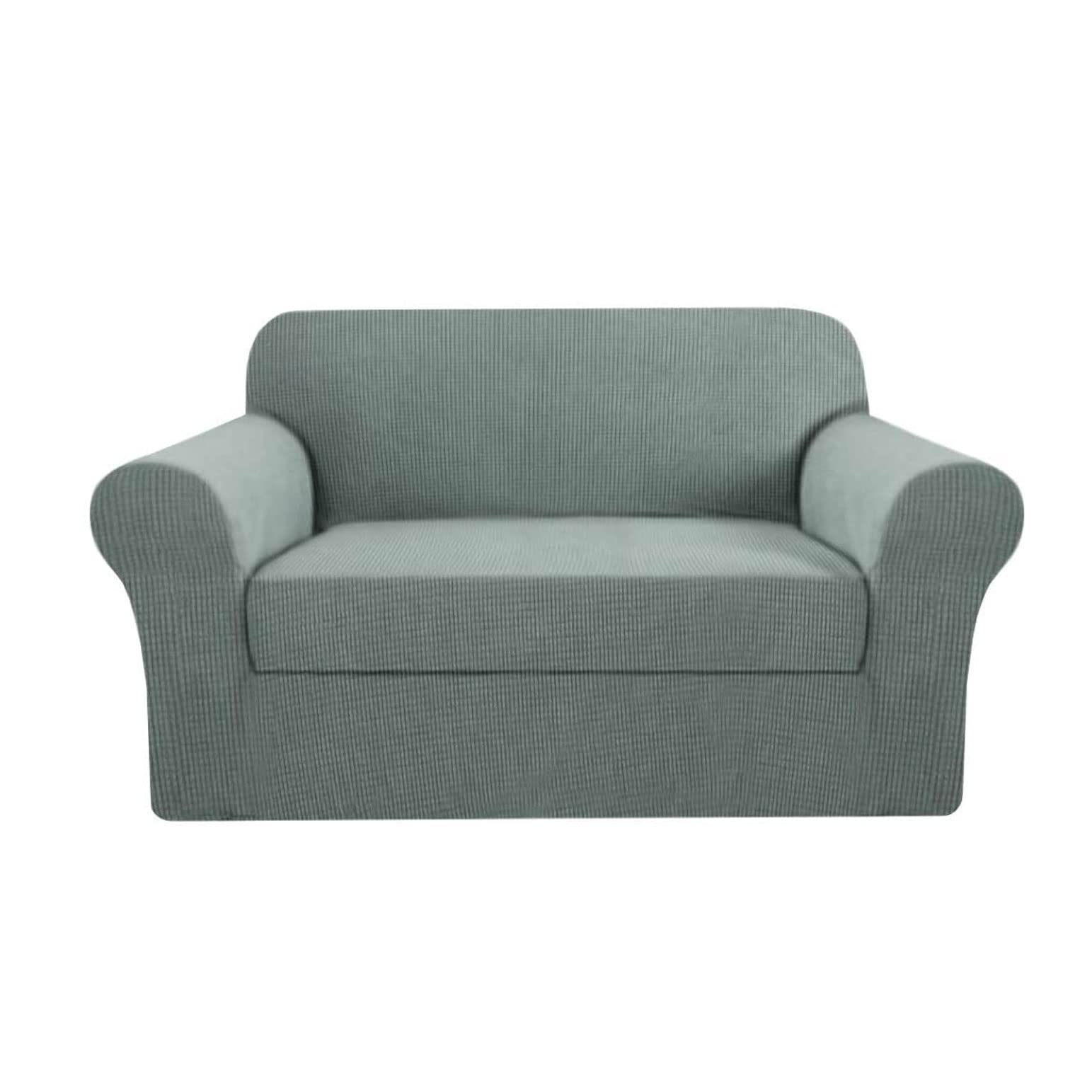 2 Pieces Stylish Jacquard Stretch Sofa Slipcover,2/3 SeaterStretch Couch Cover for Sofa ,Non Slip Soft Couch Slipcover Washable Furniture Protector with Elastic Bottom ( Color : Pea green , Size : 2 p
