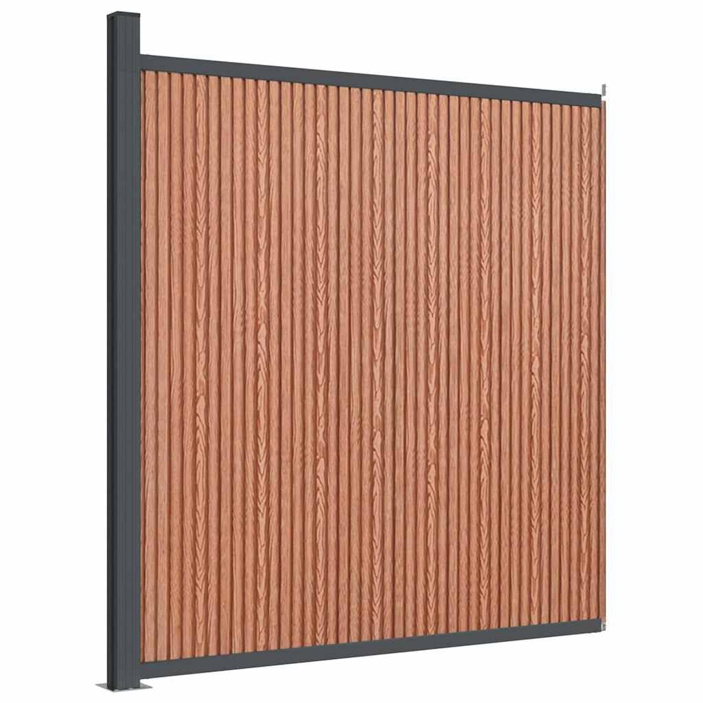Pannello di recinzione Marrone 173x186 cm WPC, Recinzione da giardino all'aperto Decorativa pannelli recinto Animale per cortile, Posteriore, Patio, Terrazza
