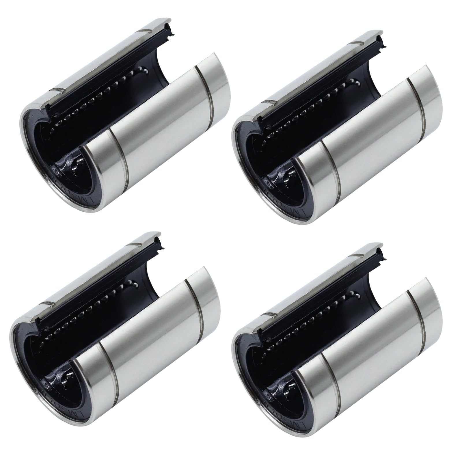 Hanrose LM25UUOP Linear Ball Bearings Open Type Linear Motion Ball Bearing Nickel Plated 25mm Bore Dia, 40mm OD, 59mm Length (Pack:4pcs)