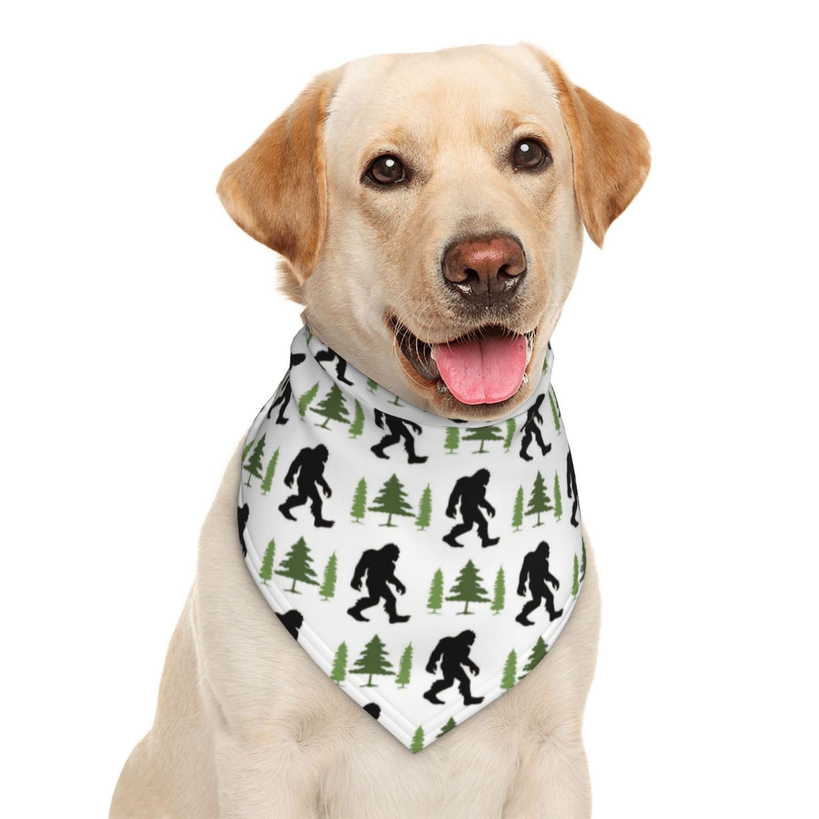Bigfoot Tree Art Funny Cute Dog Bandana Scarf Triangle Bibs Pet Accessories Cat Kerchief