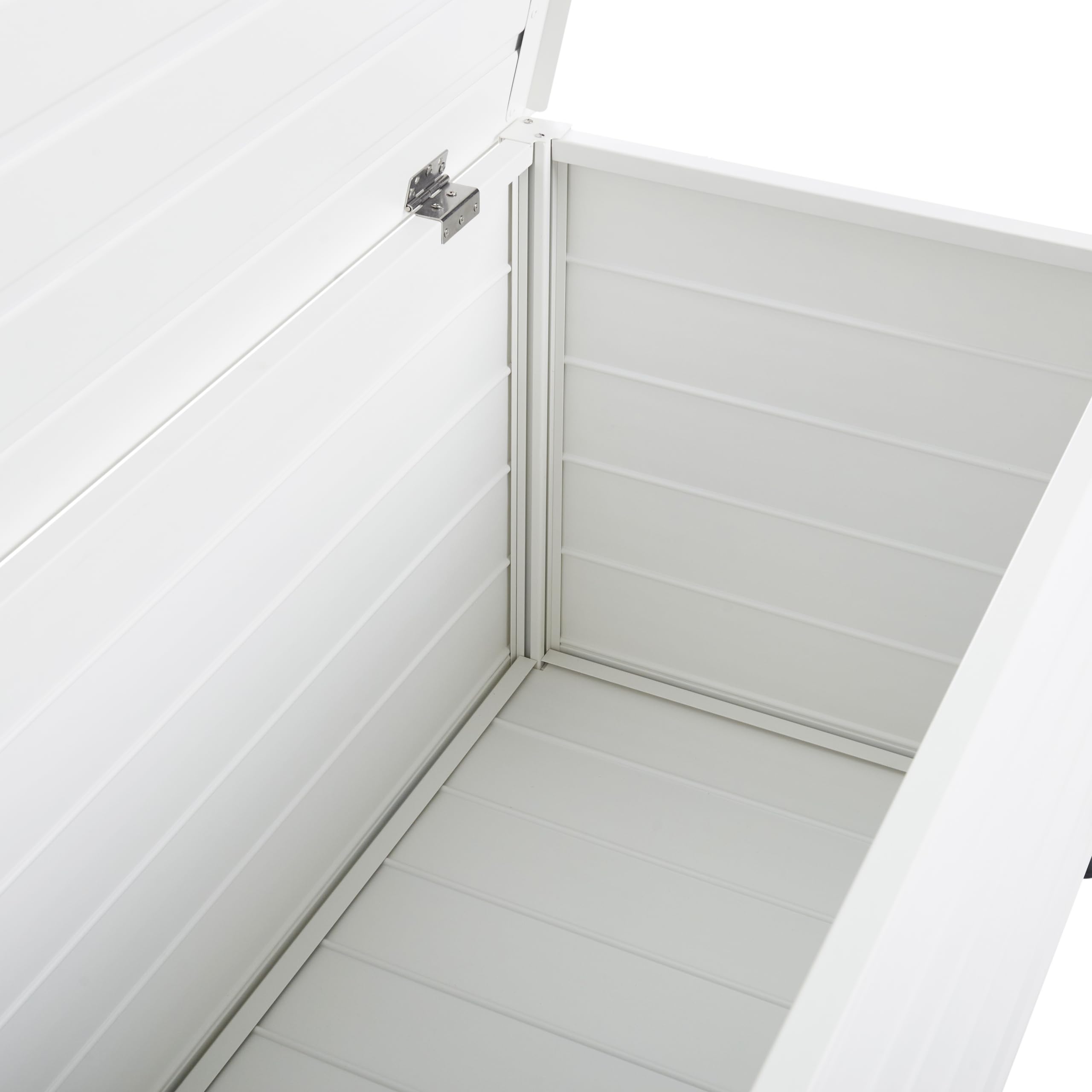 Skrzynia ogrodowa aluminium 330 l meble ogrodowe przechowywanie biała Campalto