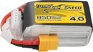Tattu R-Line Version 4.0 4S Lipo Battery 14.8V 130C 850mAh Lipo Battery Pack with XT60 Plug for Racing