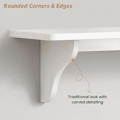 Vista 7 de Forbena Estantes de pared de 24 pulgadas para dormitorio, juego de 3, estantes flotantes grandes para baño, estantería larga decorativa y arqueada