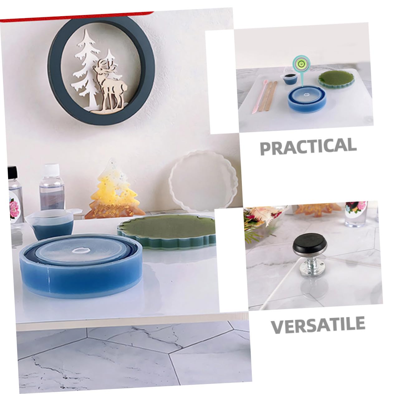 Verstellbare Nivellierplatte aus Acryl mit Höhenverstellbarer Selbstgemacht Funktion und Weißem Design für Büro und Studium zur Präzisen Epoxidharz Tischplatte
