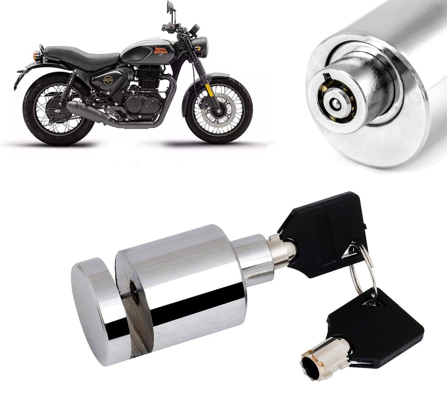 AUTO PEARL Heavy Duty Stainless Steel Chrome Security Anti-Theft