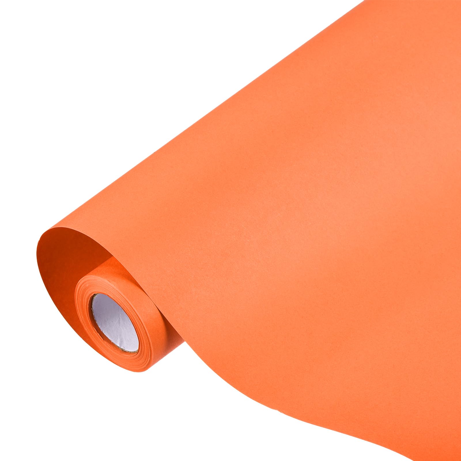 sourcing map Kraft Wrapping Paper Roll, 44.5cm x 1100cm Decorative Paper for Gift Wrapping Bouquet Flower Bulletin Board Art Painting Craft Packaging Shipping, Orange 80GSM