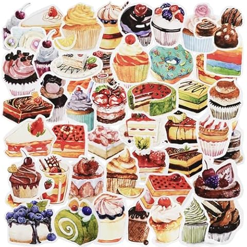 50PCS Kawaii Dessert Cake Stickers for Everyone Cover