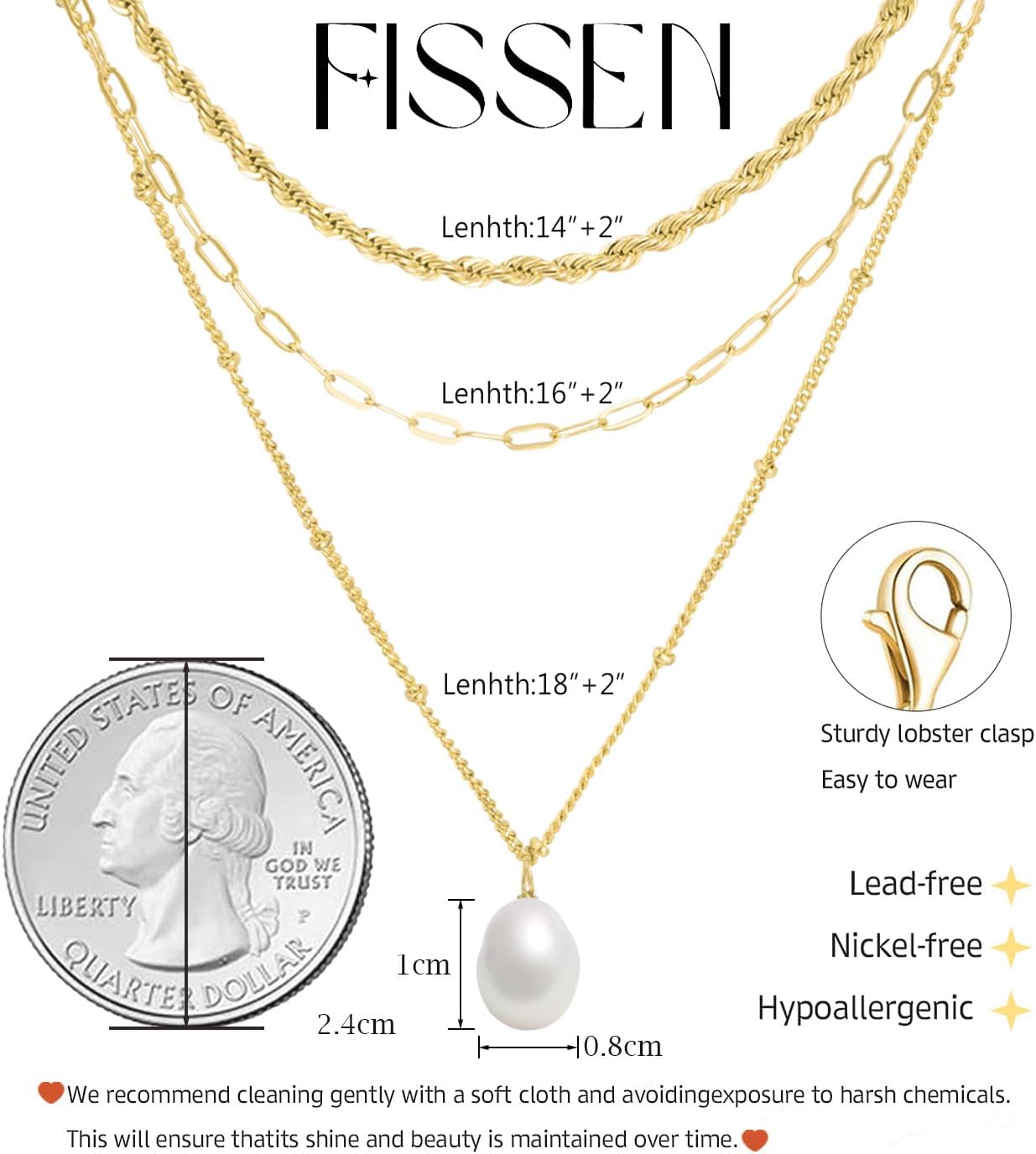 Layered Gold Necklace for Women Trendy,14K Gold Plated Dainty Stackable Cuban Link Herringbone Paperclip Chain Diamond/Coin/Cross/Tag/Mobius Pendant Necklace Set Fashion Jewelry Christmas Gifts - Image 6