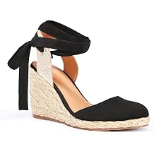 Juliet Holy Womens Lace Up Closed Toe Wedge Strappy Slingback Platform Espadrilles