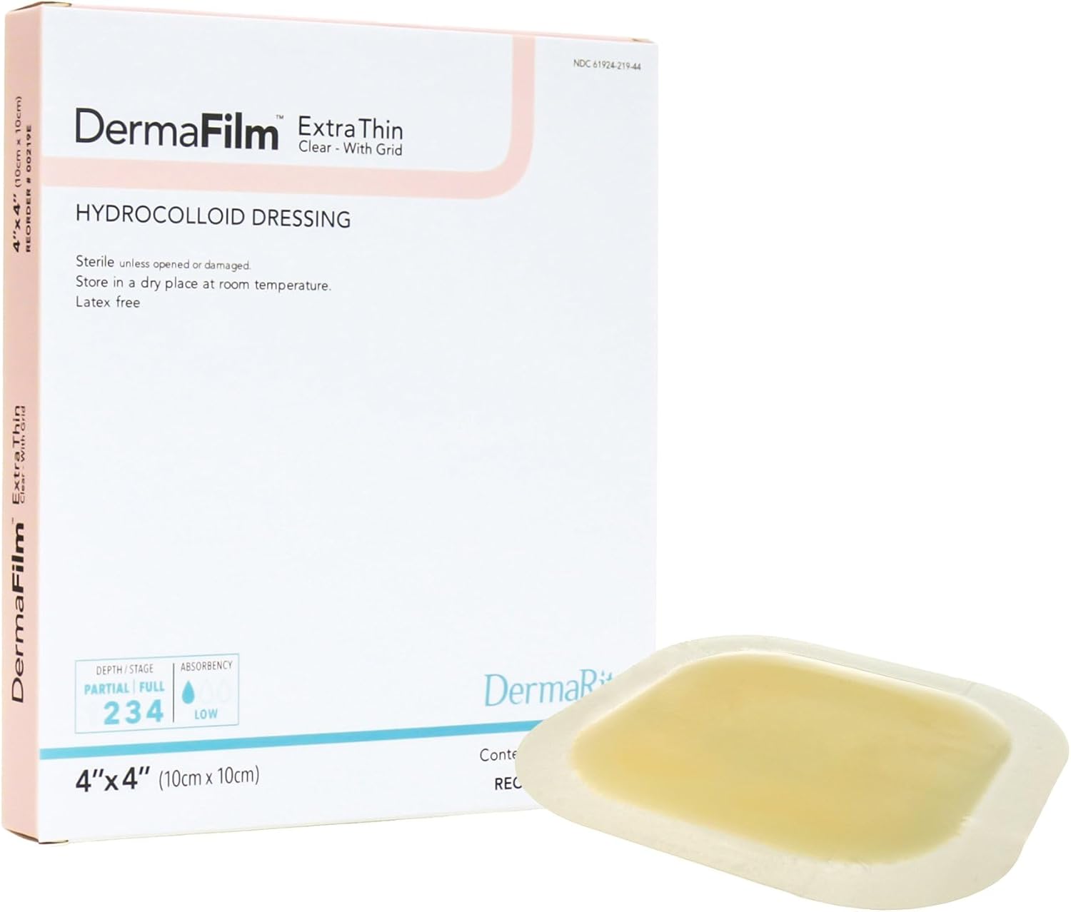 DermaRite's DermaFilm Thin, Hydrocolloid Wound Dressing - with Border and Conformable Film Backing, Promotes Healing - 6 in. x 6 in., 1 Count, 5 Packs, 5 Total
