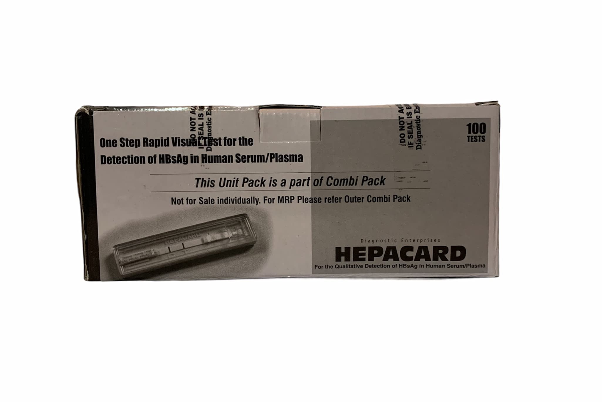 One Step Rapid Visual Test For The Detection of HBsAg in Human Serum/Plasma Pack of-100