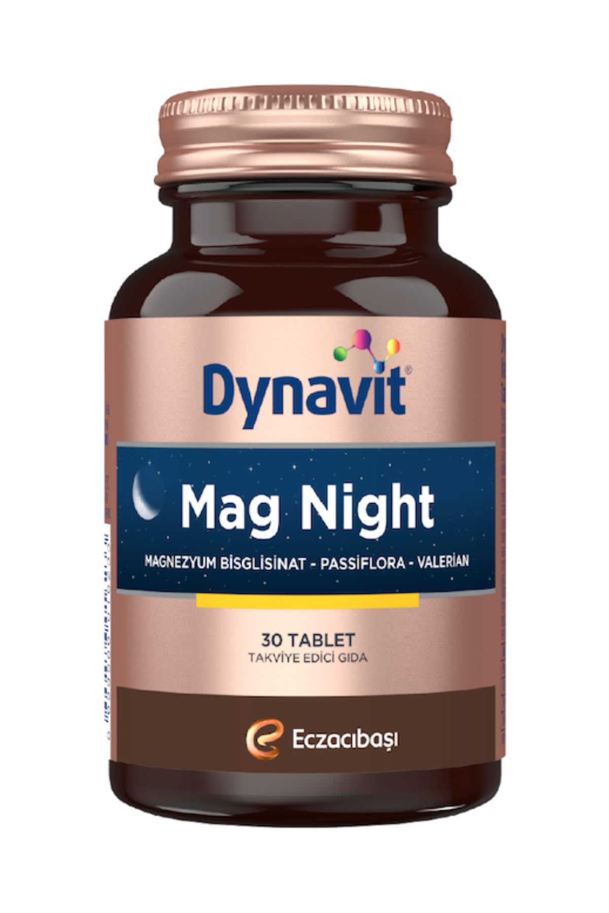 Dynavit Mag Night 30 Tablet – Akşam/Gece Magnezyumu - Magnezyum Bisglisinat, Passiflora, Valerian, B6 Vit