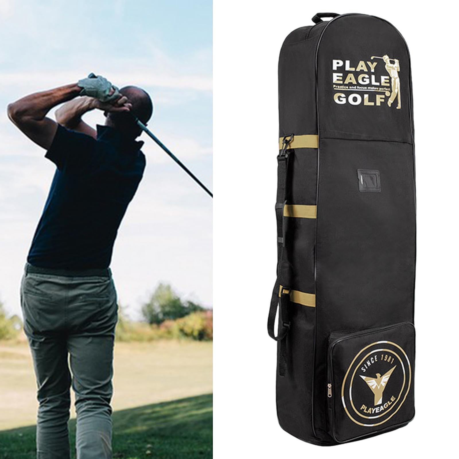 Golfreisetasche mit Wasserfester Oberfläche Golfgepäck für Fluggesellschaften Robustes Oxford Material mit Clubsicherung Und Taschen Durchdachter Trag