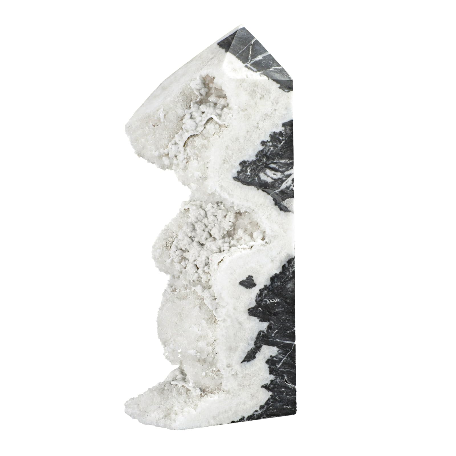Tour de cristal de quartz de qualité collectionneur, grand échantillon de géode brute