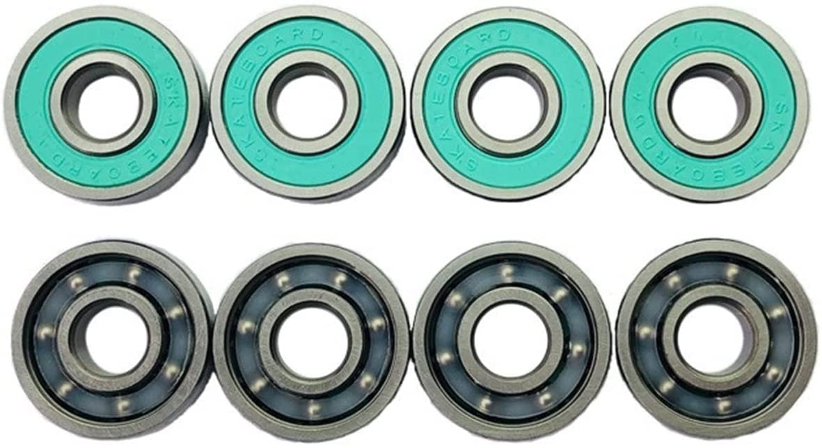 JGNAYRKJQI 8PCS 608RS Professional Skateboard Rocker Bearings ABEC-5 Longboard Bearing 8x22x7mm Double Fishboard Roller Bearing
