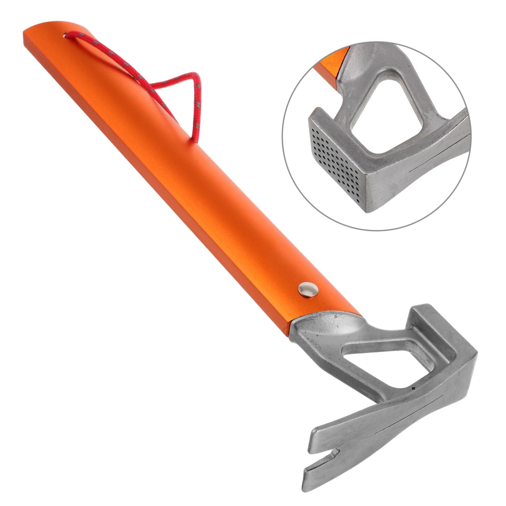 Martello da Campeggio in Alluminio con Estrattore Picchetti | Lega di Alluminio e Acciaio Inossidabile, con Lanyard Incluso, per Camping e Mountaineering