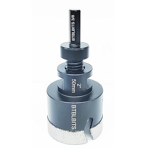 Miniatura 3 de Broca de núcleo de diamante seco de 2 pulgadas (1.969 in) sierras con rosca de 58-11 más adaptador de perforación de vástago hexagonal de 38