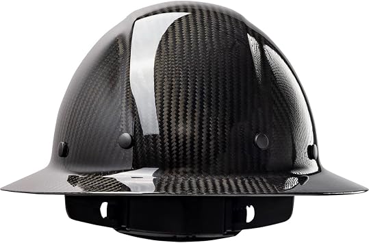 PIP Wolfjaw, Full Brim Smooth Dome Hard Hat with Glossy Carbon Fiber Shell, 8-Point Riveted Textile Suspension, Wheel-Ratchet Adjustment, Black 280-HP1471R-11