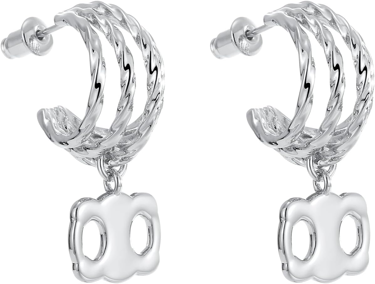 18k Gold Plated Earrings Jewelry for Woman | Luxury Small Gold Hoop Earrings for Women Sustainable Jewellery | Lightweight, Hypoallergenic