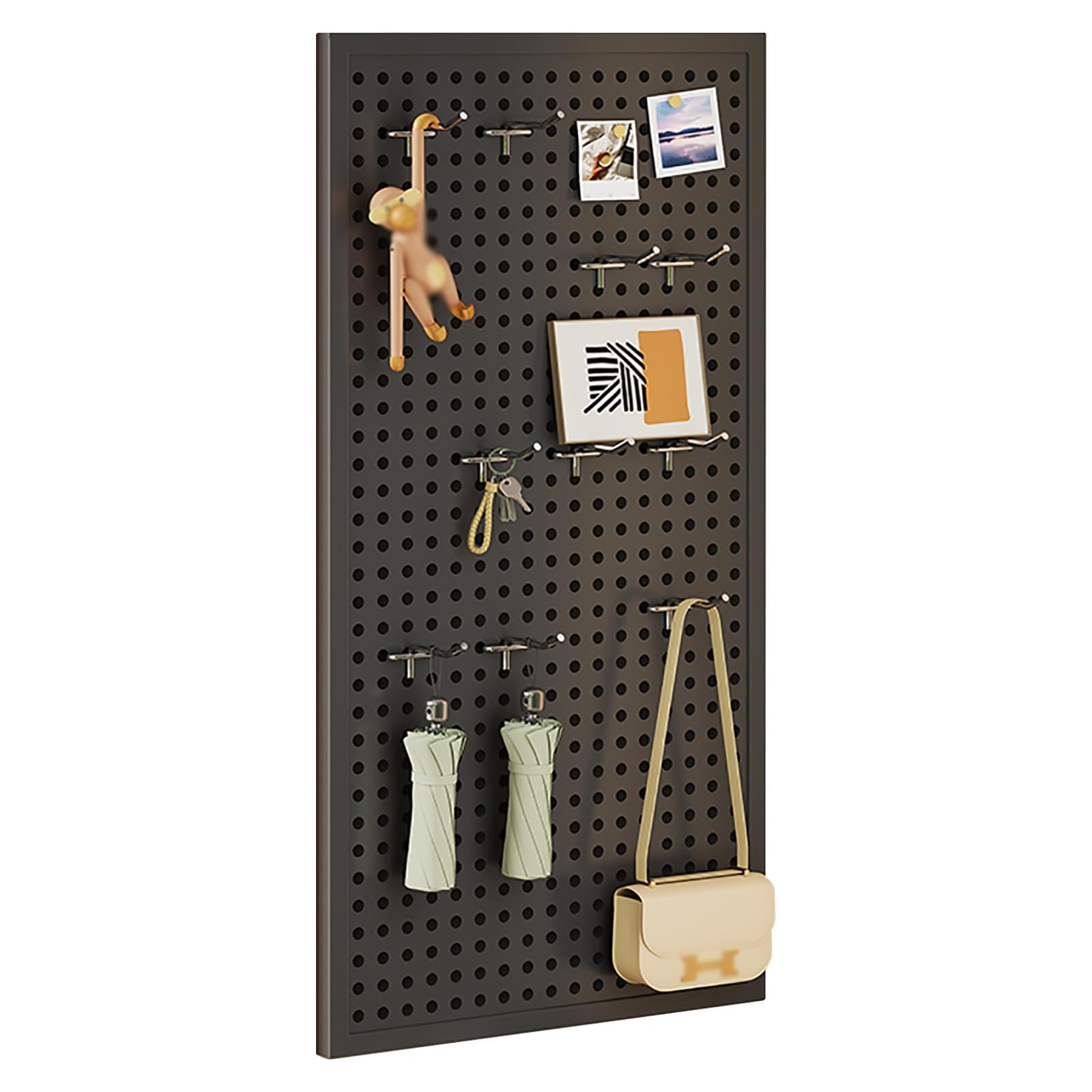Organizador Pared Soporte Herramientas Pared Tablero Perforado, Kit de Estante para Tablero Perforado, para Garaje, sala de Manualidades, Oficina, Cocina(Black,100 * 40cm)