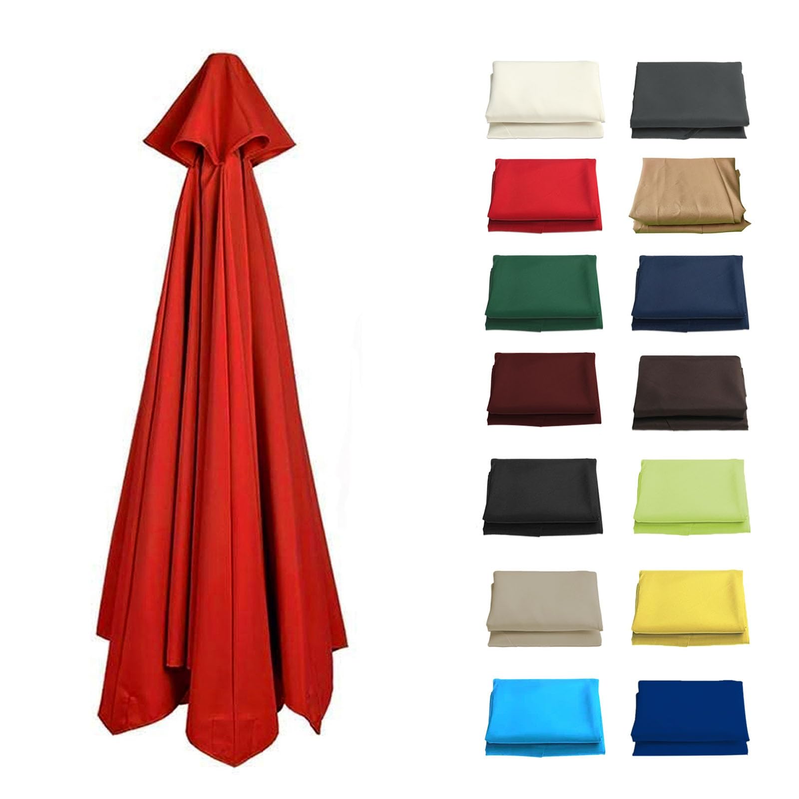 GZDXBF 6/8 Arms Umbrella Replacement Cloth, UV50+, Replacement Parasol Fabric Canopy 200/270/300cm, Umbrella Canopy Replacement Cloth, Waterproof Anti-Ultraviolet(Color:Red,Size:8 ribs-3m(9.8ft)) — image 1