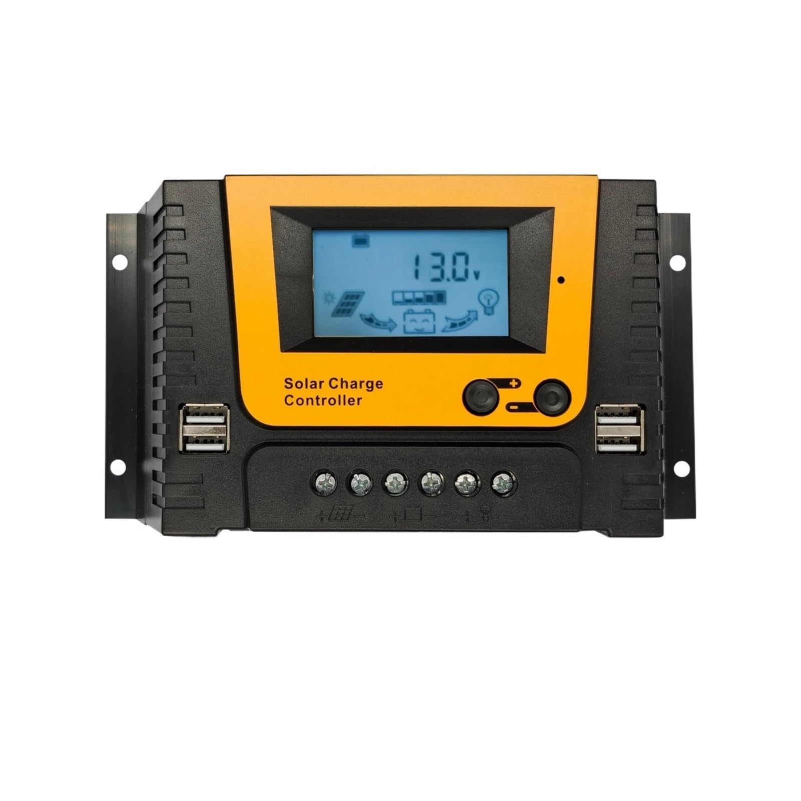 Regolatore di Carica Pannello Solare, Regolatore di Carica Solare PWM for regolatore di Pannello Solare Batteria al Litio 12/24/36 / 48v con Display retroilluminato Temperatura(30A)