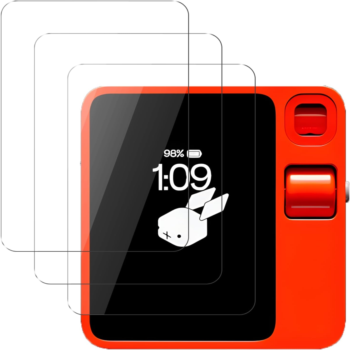 [3 Pack] Compatible for Rabbit R1 AI Personal Assistant Device Tempered Glass Screen Protector, 9H Hardness, Anti-Scratch, Anti-Fingerprint, Anti-Bubble Easy Installation with Lifetime Replacements