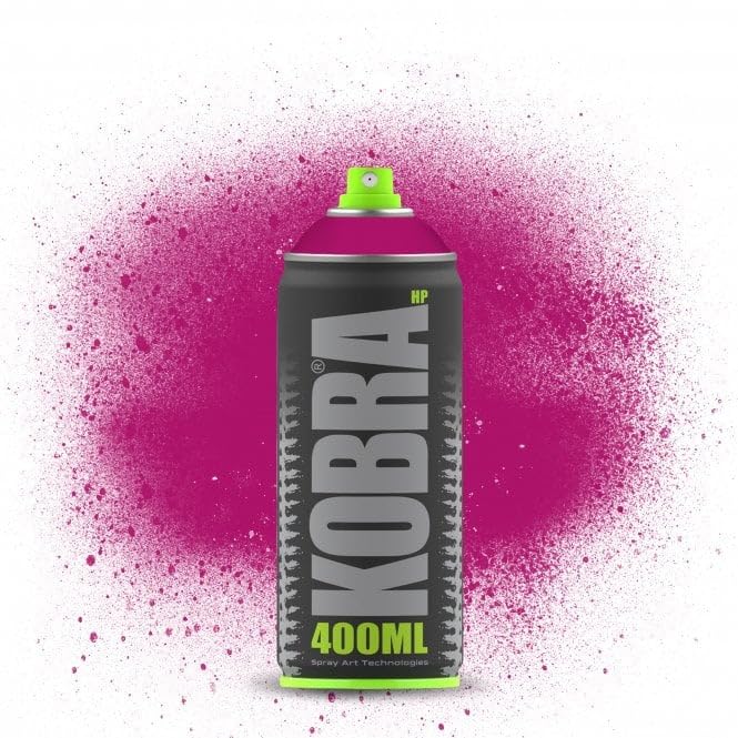 KOBRA HP High Pressure Spray Paint 400ml Can – Professional Grade 100% Acrylic Formula with Matte Finish for Graffiti, Street Art, Crafts & Multi-Surface Use (5030 Magenta)