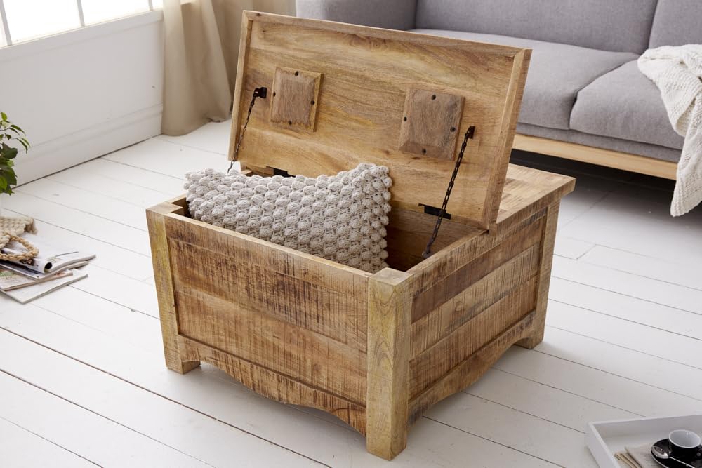 Couchtisch IRON CRAFT 70cm - natur - Holz - handgefertigt robust
